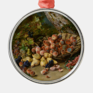 Stillleben mit Früchten Silbernes Ornament