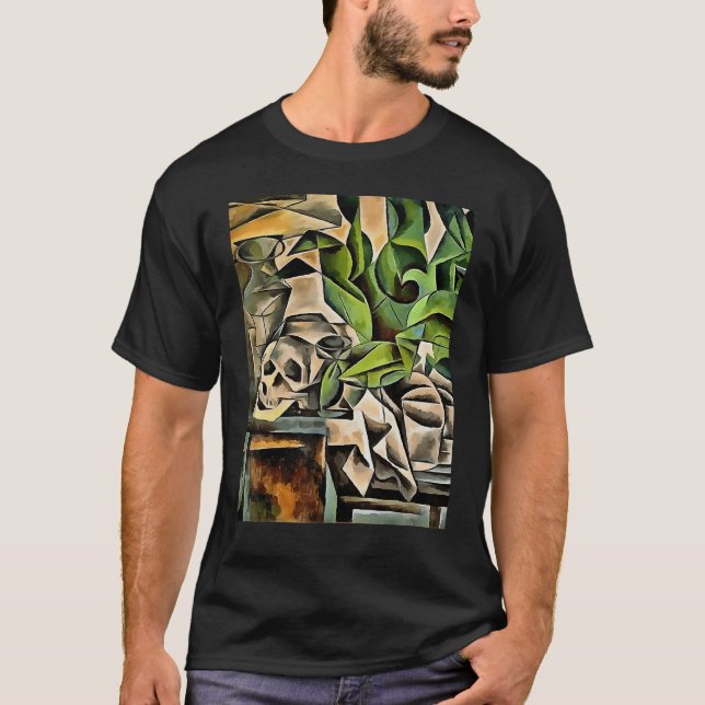 Stillleben mit geometrischer Kunst des Cranium T-Shirt (Vorderseite)