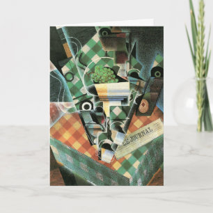 Stillleben mit geprüftem Tabletekloth von Juan Gri Karte