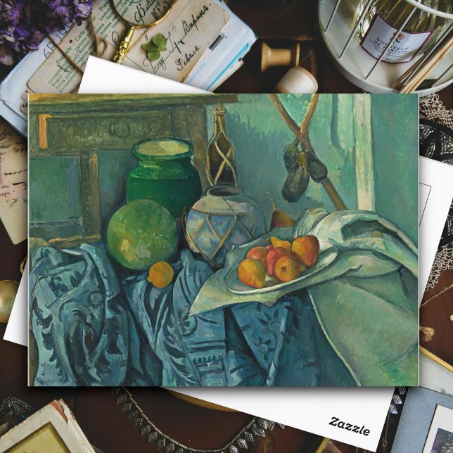 Stillleben mit Ginger Jar und Eggplants, Cezanne Postkarte (Von Creator hochgeladen)