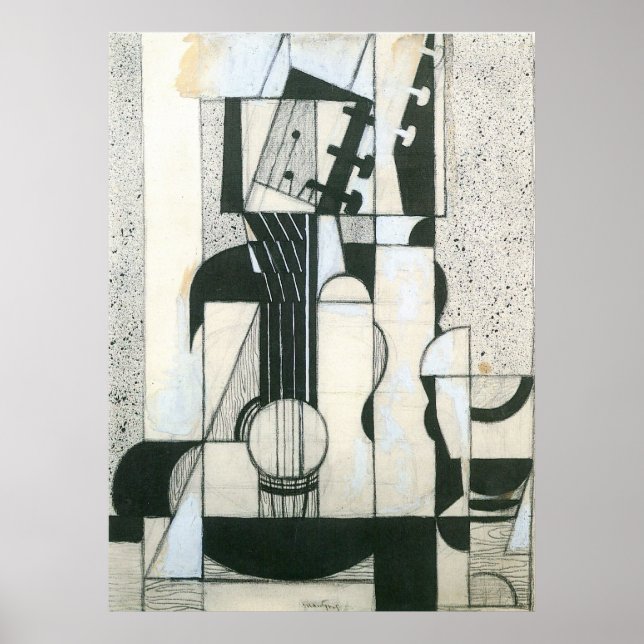 Stillleben mit Gitarre von Juan Gris Poster (Vorne)