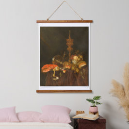 Stillleben mit Hummer und Fruchttapestern Wandteppich Mit Holzrahmen
