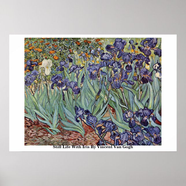 Stillleben mit Iris von Vincent Van Gogh Poster (Vorne)