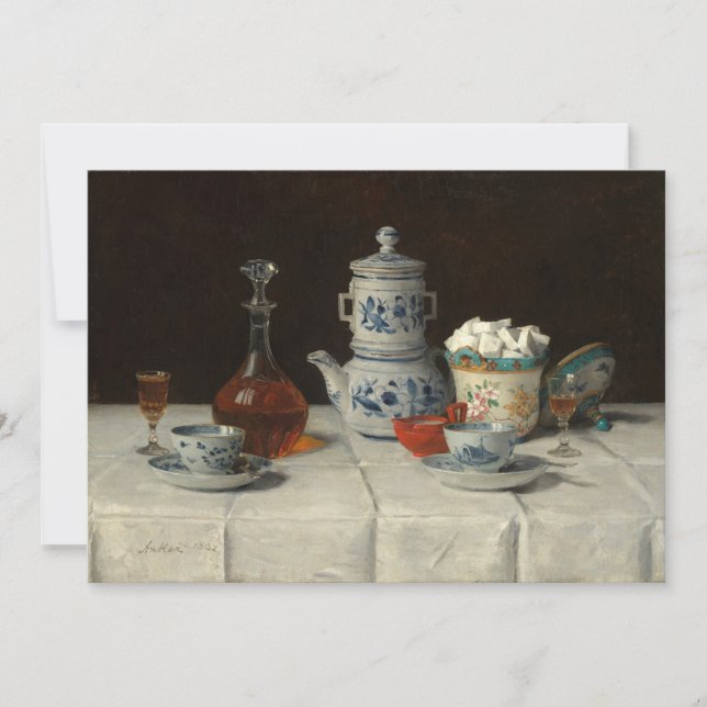 Stillleben mit Kaffee-Einstellung | Albert Anker (Vorderseite)