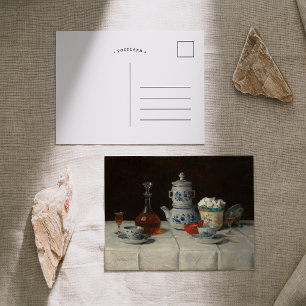 Stillleben mit Kaffee-Einstellung   Albert Anker Postkarte