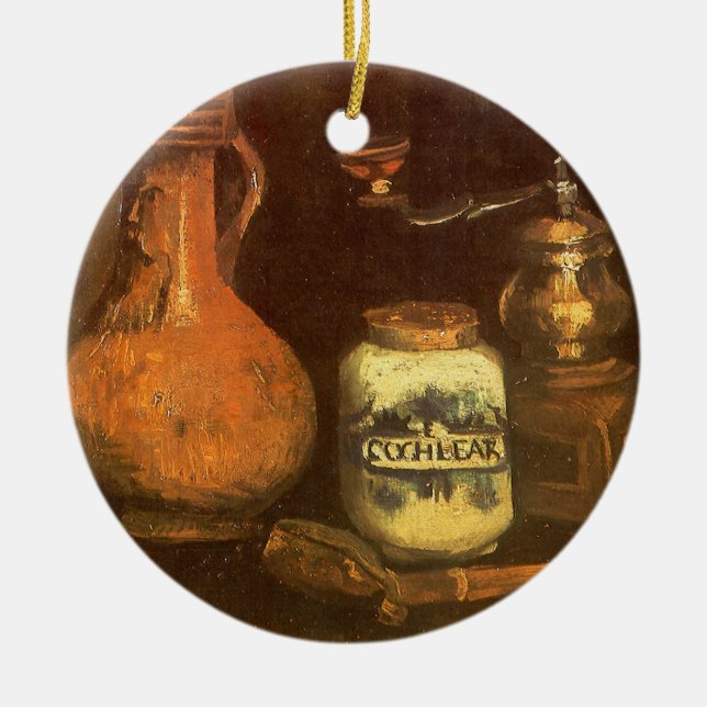 Stillleben mit Kaffeemühle von Vincent van Gogh Keramik Ornament (Vorne)