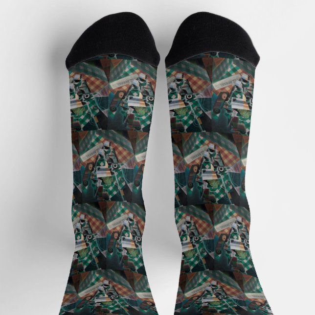 Stillleben mit karierter Tischdecke von Juan Gris Socken (Oben)