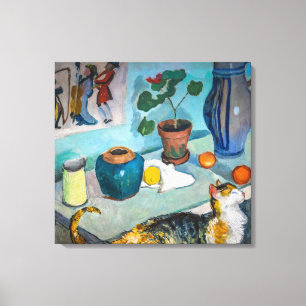 Stillleben mit Katze   Auguste Macke   Leinwanddruck