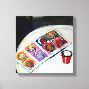 Stillleben mit Leinwand der Buch- und Roten Tasse