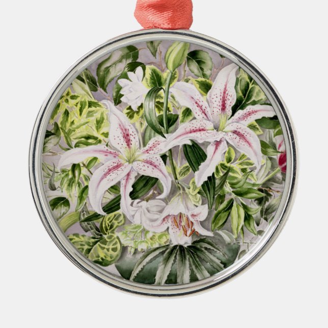 Stillleben mit Lilien 1996 Silbernes Ornament (Vorne)