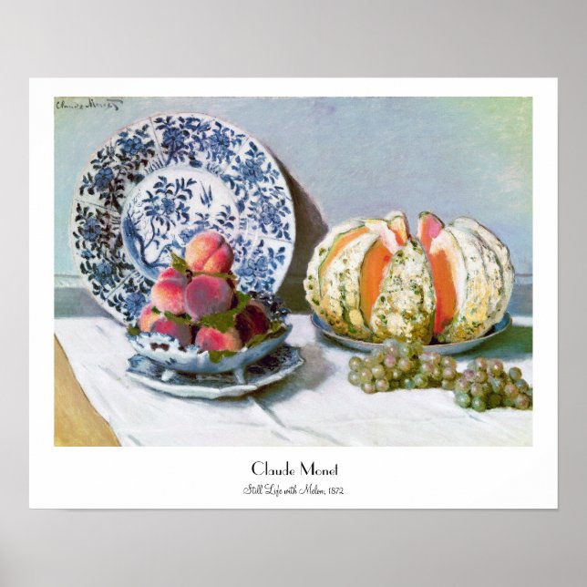 Stillleben mit Melon, 1872 Claude Monet Poster (Vorne)