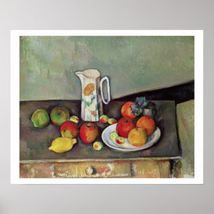 Stillleben mit Milchkrug und Frucht, c.1886-90 (Öl Poster