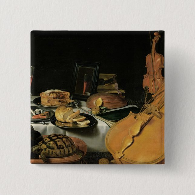 Stillleben mit Musikinstrumenten, 1623 Button (Vorderseite)