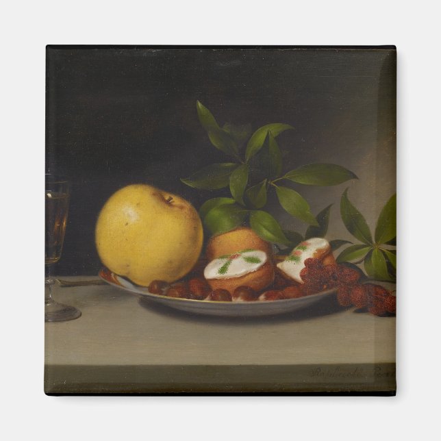 Stillleben mit Obst, Kuchen und Wein, 1821 Magnet (Vorne)