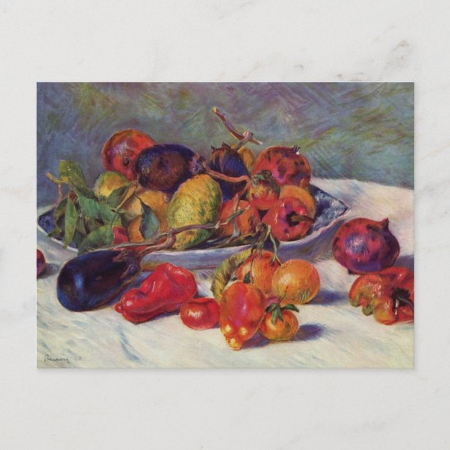 Stillleben mit Obst - Pierre-Auguste Renoir Postkarte (Vorderseite)
