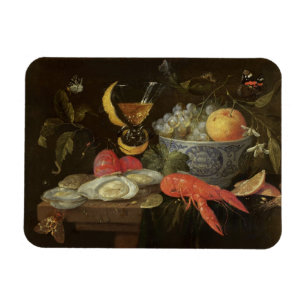 Stillleben mit Obst und Muschel Fisch, 1653 (Öl au Magnet