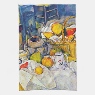 Stillleben mit Obstkorb, Paul Cezanne Geschirrtuch
