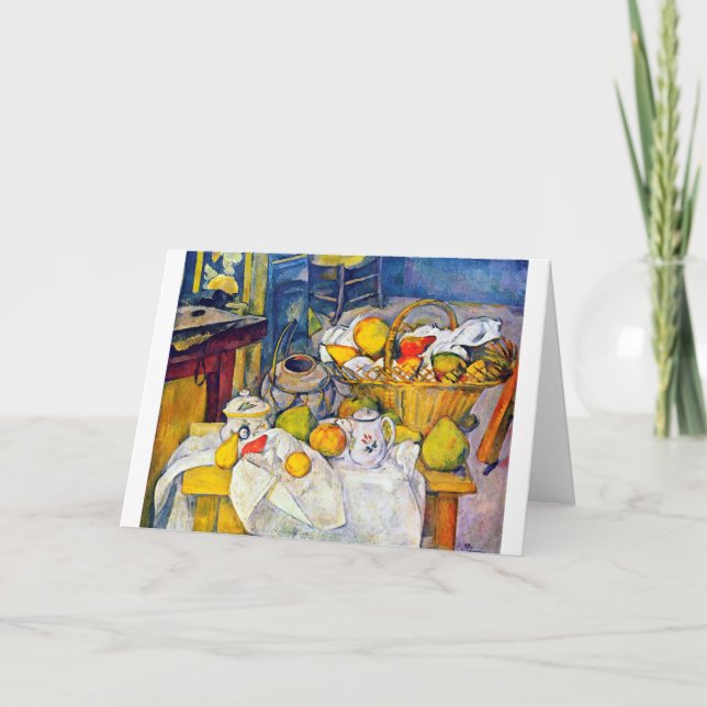 Stillleben mit Obstkorb, Paul Cezanne Karte (Vorderseite)