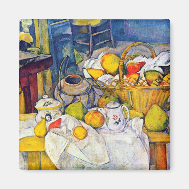 Stillleben mit Obstkorb, Paul Cezanne Magnet (Vorne)