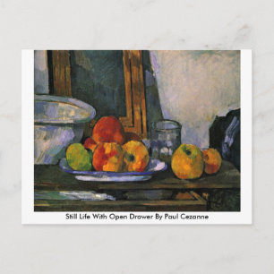 Stillleben mit offener Schublade von Paul Cezanne Postkarte