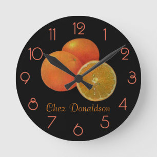 Stillleben mit Orangen Öl auf Leinwand Gemälde ind Runde Wanduhr
