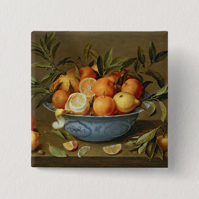 Stillleben mit Orangen und Zitronen Button (Vorderseite)
