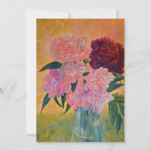 Stillleben mit Peonies-Malerei Einladung