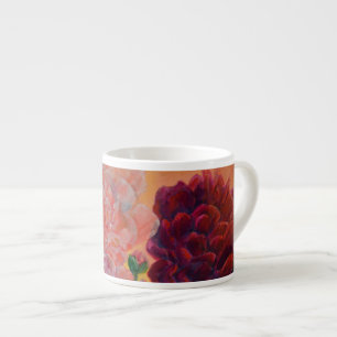Stillleben mit Peonies-Malerei Espressotasse
