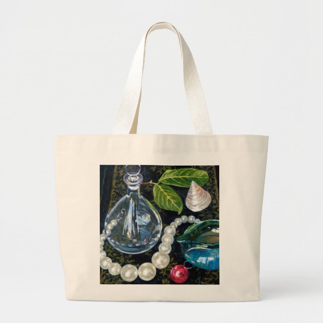 Stillleben mit Perlen Jumbo Stoffbeutel (Vorne)