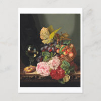 Stillleben mit Pfannkuchen und einem Glas Wein