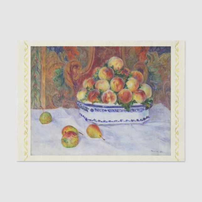 Stillleben mit Pfirsichen, Renoir Seidenpapier (Vorderseite)