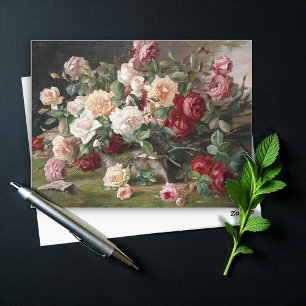 Stillleben mit Postkarte für Rose