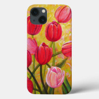 Stillleben mit rosa und roten Tulpen