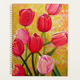 Stillleben mit rosa und roten Tulpen Planer