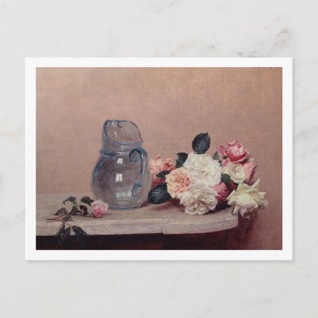 Stillleben mit Rose, 1889 (Öl auf Leinwand) Postkarte (Vorderseite)