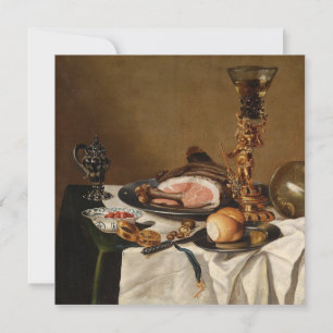 Stillleben mit Schinken, Büchern und Zierschiffen