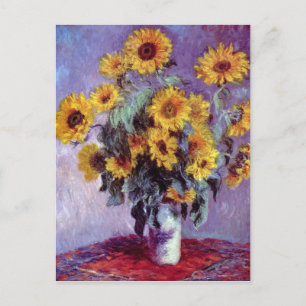 Stillleben mit Sonnenblumen von Claude Monet Postkarte