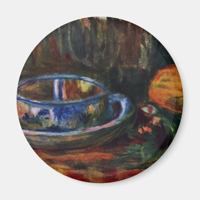 Stillleben mit Tasse von Pierre-Auguste Renoir Magnet (Vorne)