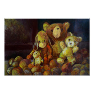 Stillleben mit Teddy Bears Poster
