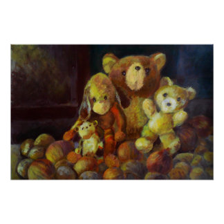 Stillleben mit Teddy Bears Poster