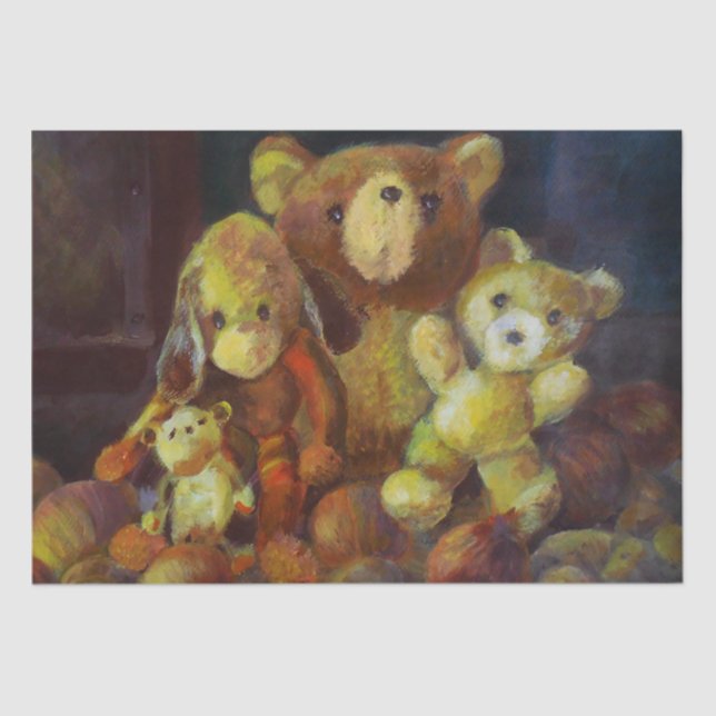 Stillleben mit Teddy Bears Seidenpapier (Vorderseite)