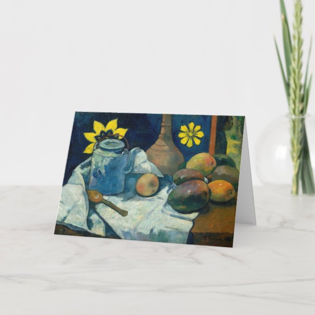 Stillleben mit Teekanne und Obst | Paul Gauguin Karte (Vorderseite)