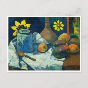 Stillleben mit Teekanne und Obst, Paul Gauguin Postkarte