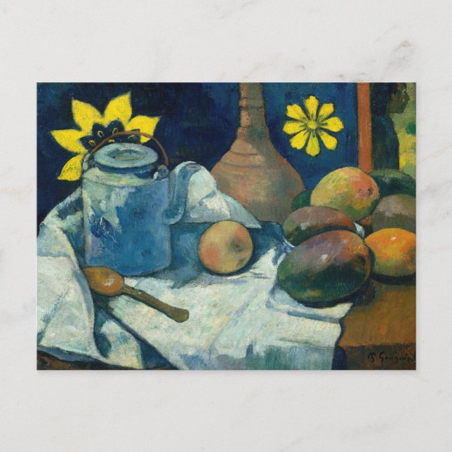 Stillleben mit Teekanne und Obst | Paul Gauguin Postkarte (Vorderseite)