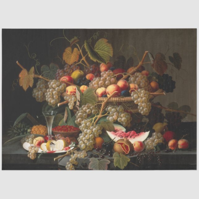 Stillleben mit Trauben Seidenpapier (Vorderseite)