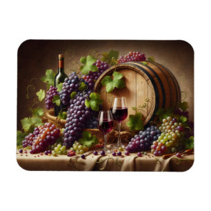 Stillleben mit Trauben und Wein Magnet