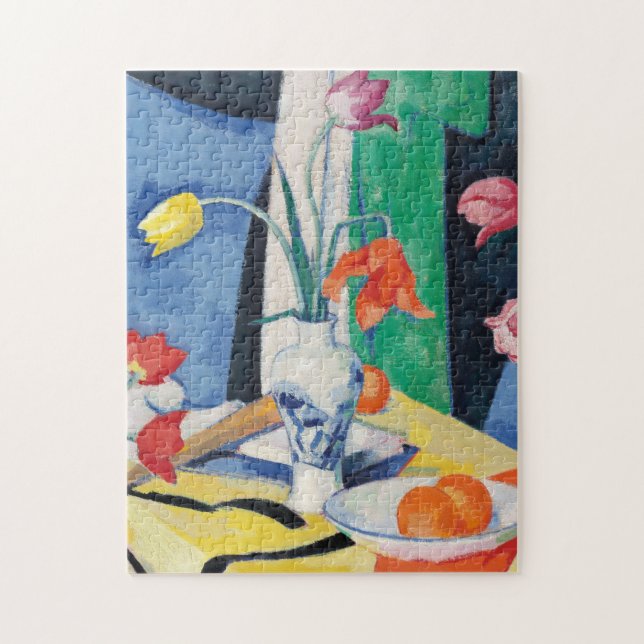 Stillleben mit Tulips | Samuel John Peploe Puzzle (Vertikal)