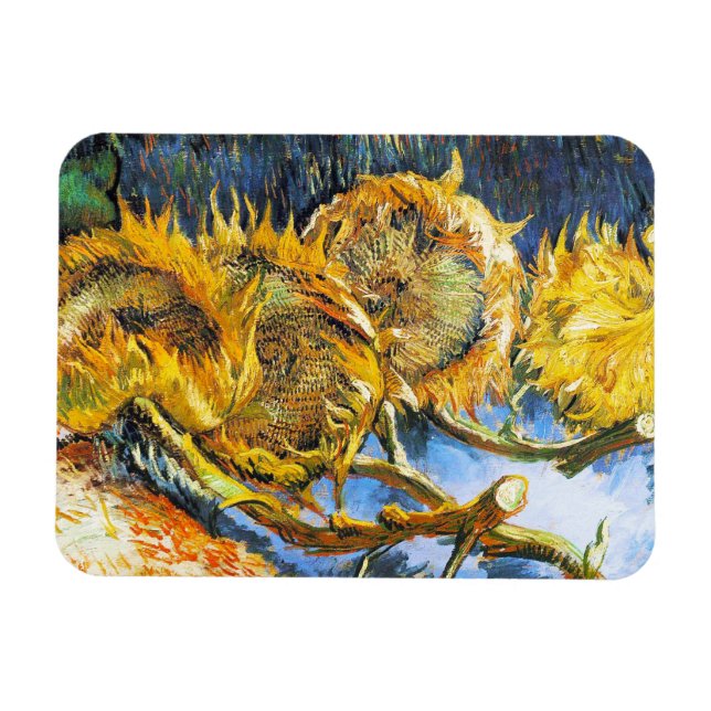 Stillleben mit vier Sonnenblumen Van Gogh Vincent Magnet (Horizontal)