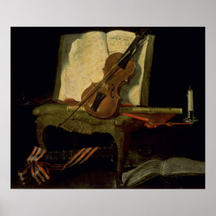 Stillleben mit Violine Poster