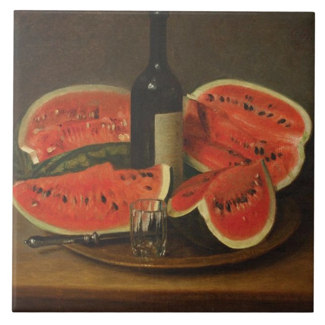 Stillleben mit Wassermelonen (von Constantin Stahi Fliese (Vorderseite)